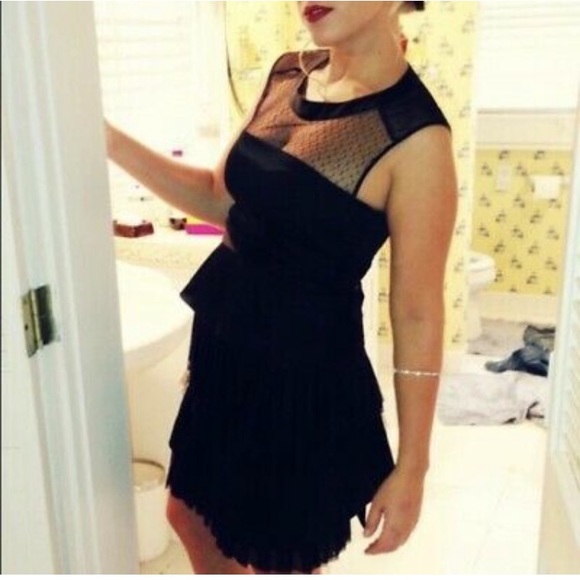 Forever 21 Peplum mesh Black Dress Size Small - Picture 1 of 10